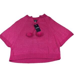 Chaps Girls Poncho Sweater Size‎ M 8 10 Future Pink Sparkle NEW
